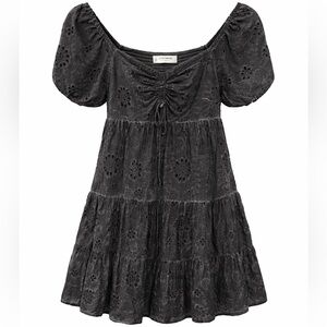 Lucky Brand Charcoal Eyelet Dress
